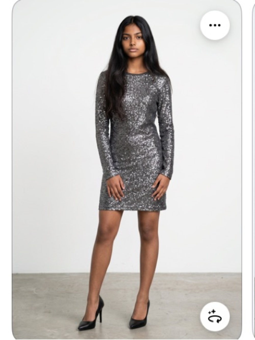 #11 DKNY Silver Mini Sequin Dress Sz S
